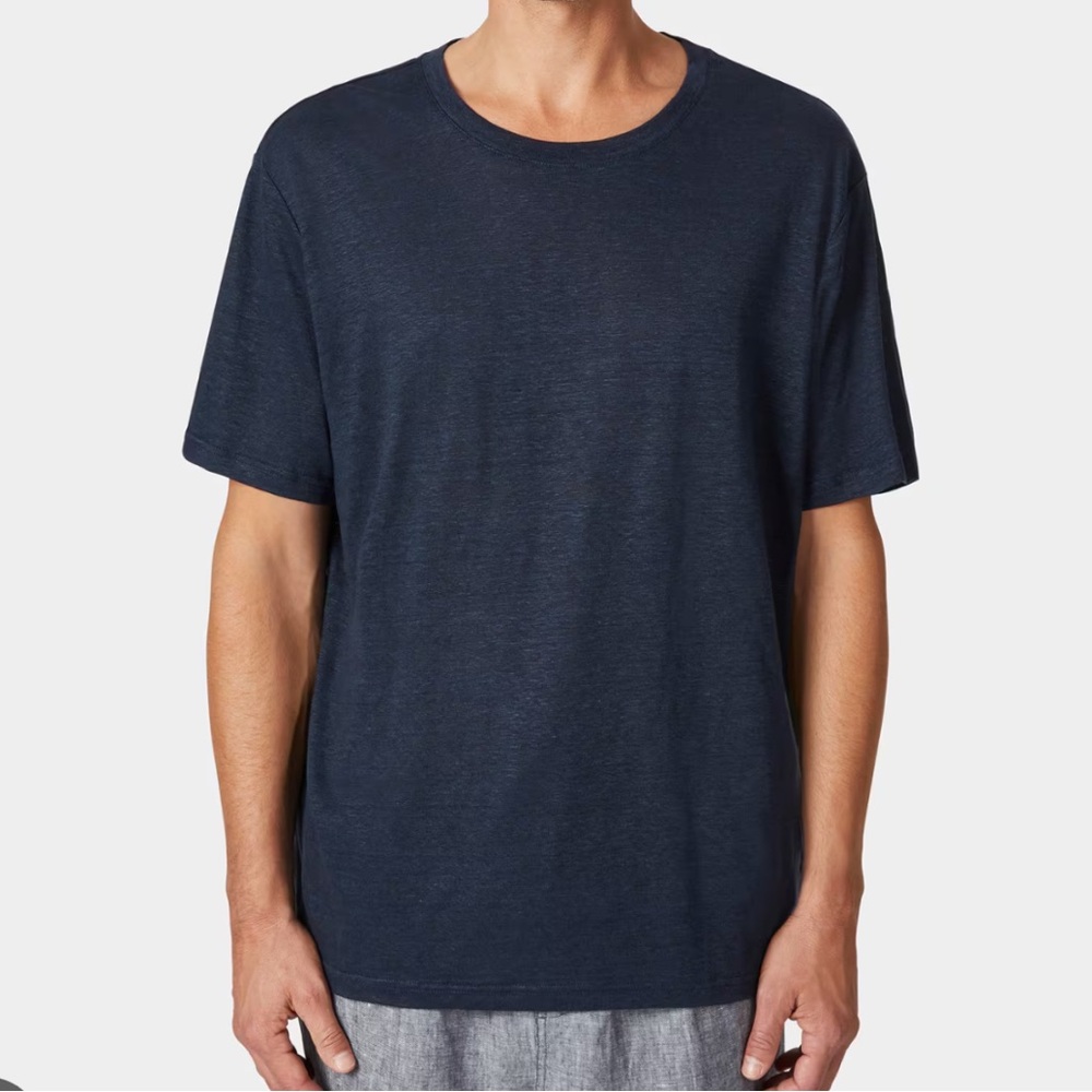 Theory Ryder Tee in Flex LinenSize XL Navy Blue